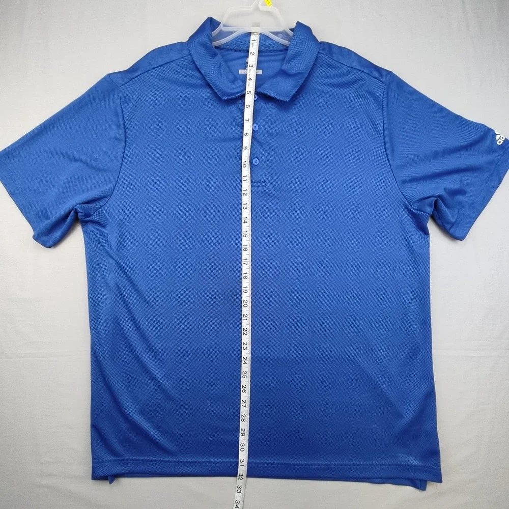 Adidas Polo Shirt Mens‎ 2XL Blue Golf Performance Short Sleeve Pique P00315